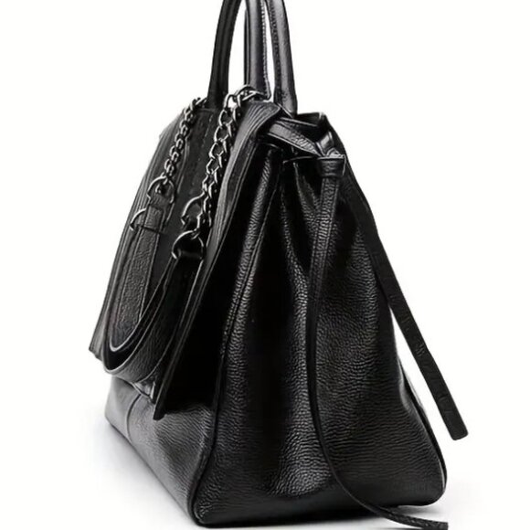 Black w/Gunmetal Straps Commuter Bag - Picture 3 of 8